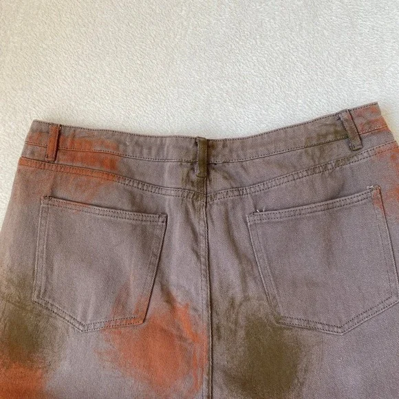 Pretty Little Thing Wide Leg Cargo Jeans Women Size 14 Brown Grunge Baggy NWT - Picture 4 of 8